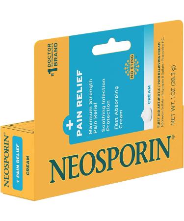 Neosporin Maximum Strength Antibiotic Cream 1oz | Fast Pain Relief | First Aid Treatment - Buy Online on GoSupps.com