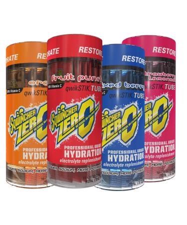 Sqwincher ZERO Qwik Stik - Sugar Free Electrolyte Powdered Beverage Mix, Assorted Flavors (40 Sticks)