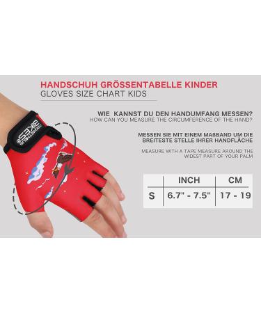Prometheus Fingerless Cycling Gloves for Kids (2-5 Years) - Padded Red Gloves for Boys & Girls - Buy Online on GoSupps.com