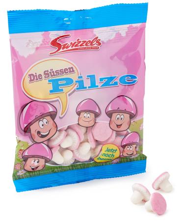 DOK Swizzels Sweet Mushrooms delicious marshmallow mushrooms with strawberry flavour 12 bags (12 x 100g)