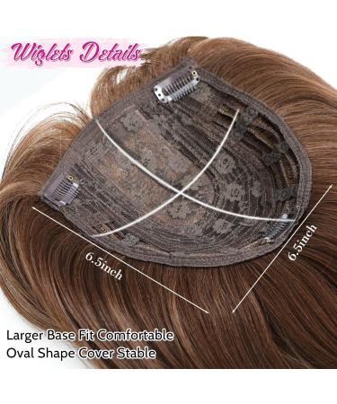 Ms Taj 18inch Dark Golden Brown Hair Topper for Thinning Hair - Long Layered Synthetic Clip-in Hair Piece for Women - Buy Online on GoSupps.com