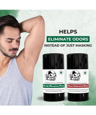 Natural Deodorant for Men - Aluminum Free Cocoa Butter & Lemon | Long-Lasting Freshness - Irish Mountain Rain & Citrus Cedarwood (Pack of 2 - Buy Online on GoSupps.com
