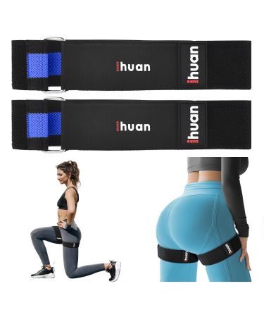 ihuan Blood Flow Restriction Bands for Women-Booty: BFR Bands for Women Glutes, Thigh Straps for Workout, Booty Bands for Butt Lift, Occlusion Bands for Leg and Butt Black+Blue