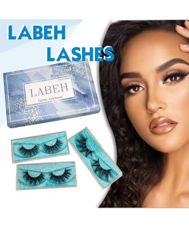 LAB EH Fake Eyelashes - 16mm to 21mm Natural Crisscross Mink Lashes - 3 Pairs 3D Layered Effect - Handmade Real Siberian Mink Fur False Lashes - Mixed Mink Lashes 3 Pairs - Buy Online on GoSupps.com