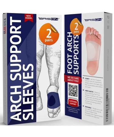 Soft Silicone Gel Arch Support Set for Flat Foot Pain Relief - 2 Pairs for Men and Women | Plantar Fasciitis Cushioned Sleeves with Arch and Heel Spurs Support - Buy Online on GoSupps.com