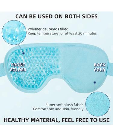 WOVTE Cooling Eye Mask Reusable Hot or Cold Therapy Gel Bead Eye Mask with Soft Plush Backing and Adjustable Strap for Puffy Eyes Dry Eyes Dark Circles Headache (Blue) - Buy Online on GoSupps.com