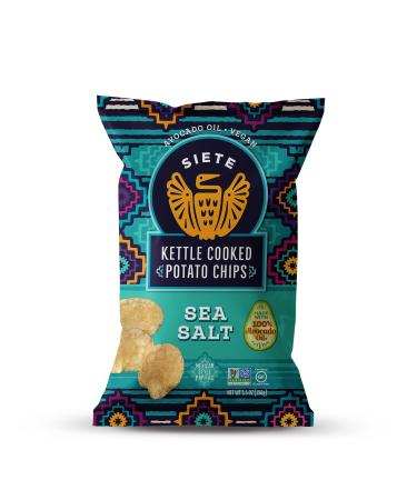 Siete Grain Free Potato Chips | Kettle Cooked | Gluten Free Chips | Vegan Snacks | Non GMO | Sea Salt, (Pack of 6) Salted 5.5 Ounce (Pack of 6)