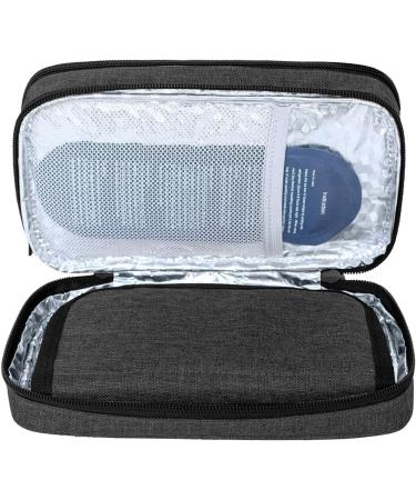 Luxja Insulin Diabetic Bag - Double Layer Insulin Pocket for Blood Sugar Devices & Diabetes Accessories - Black Version - Buy Online on GoSupps.com