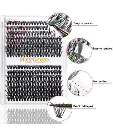 HxyGogo DIY Wispy Clusters Lash Extensions 280 pcs - Natural Look, Reusable Individuals - 30D-40D - Buy Online on GoSupps.com