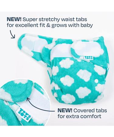 TotsBots Bamboozle Reusable Nappy - Eco-Friendly Bamboo Nappy for Babies & Toddlers - Fluffy Clouds, Size 3 (35lbs+) - Buy Online on GoSupps.com