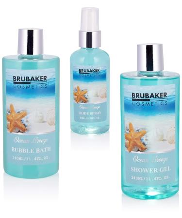 BRUBAKER Summer Dreams 7-Piece Bath & Shower Set - Sea Breeze Gift Set | Luxury Cosmetics in Decorative Tub - Buy Online on GoSupps.com