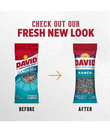 DAVID SEEDS Roasted & Salted Ranch Sunflower Seeds 1.625 oz - Pack of 12 - Buy Online on GoSupps.com