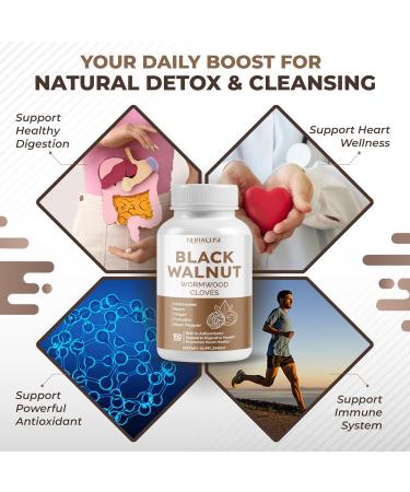 Black Walnut Wormwood Whole Cloves Goldenseal - Rich in Antioxidants Digestive Health 150 count (pack of 1) - Buy Online on GoSupps.com