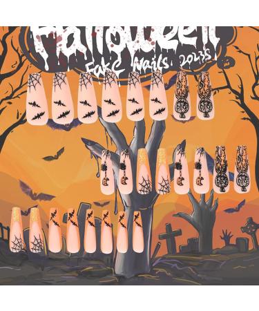 FEIlei Halloween Press on Nails Coffin False Nails with Designs for Nail Salon Home - Buy Online on GoSupps.com