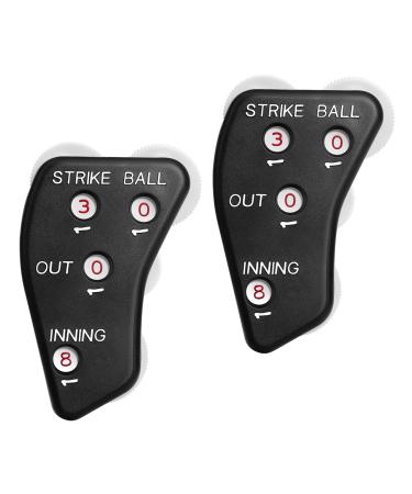Watayo 4 Wheel Umpire Indicator -Umpire Counter Clicker -Baseball Clicker Outs Innings Balls and Strike Clicker for Softball 2pcs