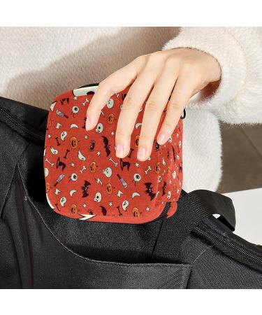 Halloween Pattern Menstrual Cup & Pad Storage Bag - Portable Feminine Product Pouch - Buy Online on GoSupps.com