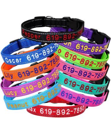 Beirui Personalised Dog Collars - Embroidered Custom Dog Collar with Name and Phone Number - Reflective Nylon Pet Collar for Small Medium Large Dogs Royal Blue Neck 10-16" S:Neck 10-16" Width 5/8" Royal Blue - Buy Online on GoSupps.com