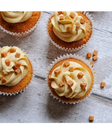 Bake Stable Caramel Fudge Pieces - 5mm Pieces - Suitable for Baking ice Cream Topper and Inclusion. Vegetarian and coeliac Friendly - 300g - Buy Online on GoSupps.com