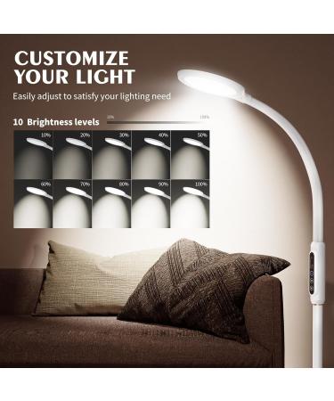 Happy Light Therapy lamp 11000 Lux LED UV-Free Sunlight lamp Full Spectrum Happy Therapy lamp with 10 Adjustable Brightness Levels 2 in 1 Retractable Floor Sad Lamp (White) White-1 - Buy Online on GoSupps.com