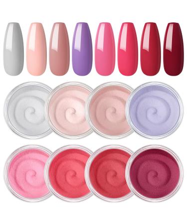 2G Dipping Powder Kit Nail Starter Nail 8PCS Dipping Powder System French Powder No Needed Nail Lamp Fast Dry Nail Art Manicure DIY Salon Gift Set for Women Girls DIY Nail Beginner Home Salon Gift color06