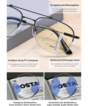 Shop Lanomi Photochrome Progressive Multifocal Reading Glasses - Blue Light Filter Flexible Varifocal Design Anti-Fatigue Titan Alloy - Ideal for Comfort & Clarity - Buy Online on GoSupps.com