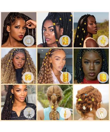 314 Pieces Women's Hairdressing Jewelry - Aluminum & Gold Accessories for Braids Dreadlocks Rings Cuffs & Charms - Buy Online on GoSupps.com