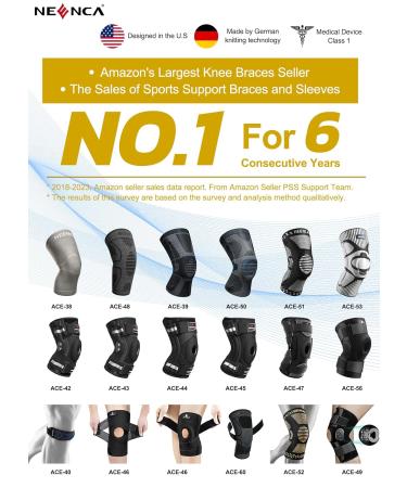 NEENCA Knee Brace with Patella Gel Pads & Side Stabilizers - Medical Grade Compression Sleeve for Meniscus Tear, ACL, Arthritis - Joint Pain Relief - Size M Peacock Blue - Buy Online on GoSupps.com