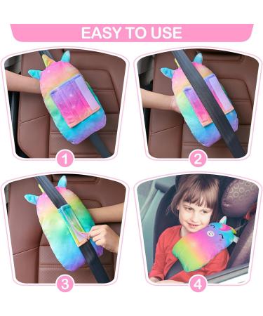 Unicorn Castle Seatbelt Pillow: Kids Car Seat Head Support & Strap Cover - Rainbow - Buy Online on GoSupps.com