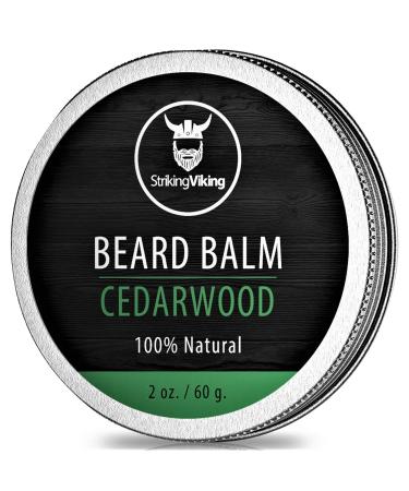 Striking Viking Beard Balm Conditioner for Men - Styles & Softens Beards and Mustaches - 100% Natural Ingredients with Shea Butter  Argan & Jojoba Oils and Cedarwood Scent Cedar 2 Ounce (Pack of 1)