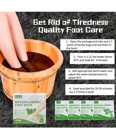 Difethen Natural Mugwort/Wormwood Herbal Foot Soak Bags (10PCS) - Anti-Swelling Foot Spa for Metabolism & Lymphatic Ginger Bath - Foot Care Treatment | 15g/PCS - Buy Online on GoSupps.com
