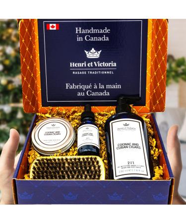 Premium Beard Care Kit - Cognac & Cuban Cigars | International Shipping Available - Buy Online on GoSupps.com