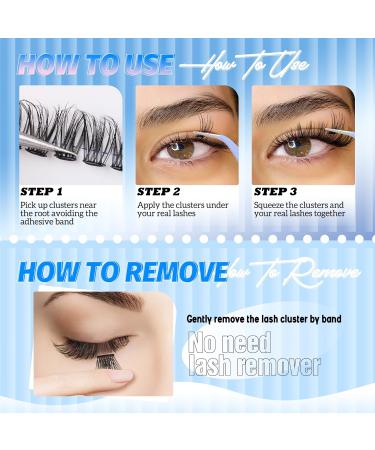Self Adhesive Lash Clusters | Natural C Curl Eyelash Clusters | No Glue Reusable | Pre Glued Extensions with Tweezers | Shop Internationally - Buy Online on GoSupps.com