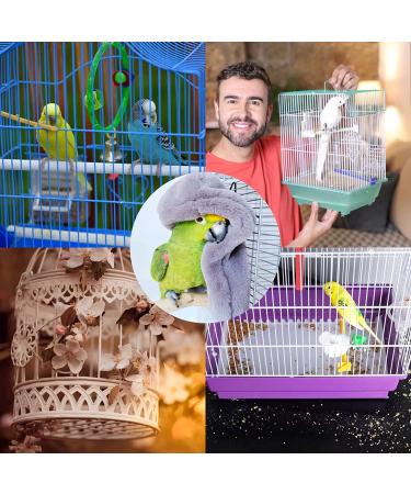 SGQCAR Corner Fleece Bird Blanket - Cozy Cage Snuggle Hut for Parrots, Conures, Lovebirds, and Cockatiels - Large Gray - Buy Online on GoSupps.com
