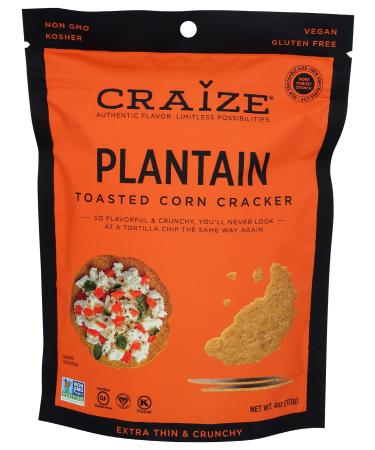 CRAIZE Plantain Toasted Corn Crisps, 4 OZ