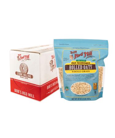 Bob's Red Mill Organic Old Fashioned Rolled Oats, 32-ounce (Pack of 4) 2 Pound (Pack of 4) Resealable