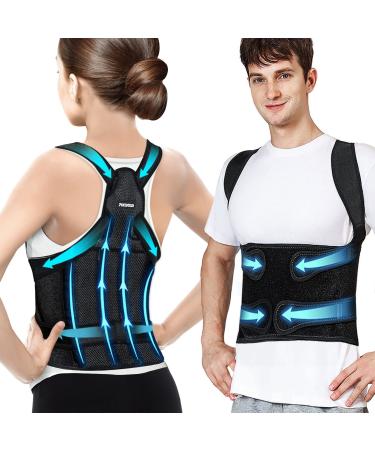 POTENSGO Posture Corrector for Men and Women,Fully Adjustable Back Brace Posture Corrector,Lightweight and Breathable Back Support and Scoliosis Back Brace for Posture Correction Medium