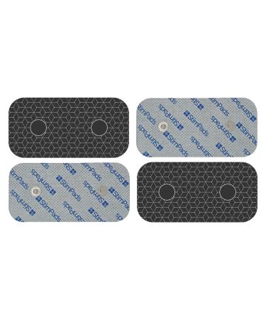 Stimpads Professional Silver EMS electrodes Compatible with Compex devices 4 pieces 50x100mm with double 3.75mm EASY SNAP The best conductivity Certified medical device from Motron NV