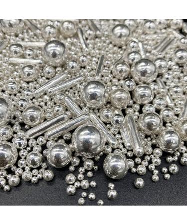 Sprinkles Silver Pearl Sugar Candy Mix - Baking Cake Decorations - Cupcake Toppers - Cookie Decorating - 120g Shaker Jar for Ice Cream, Celebrations, Wedding Showers, Parties - Buy Online on GoSupps.com