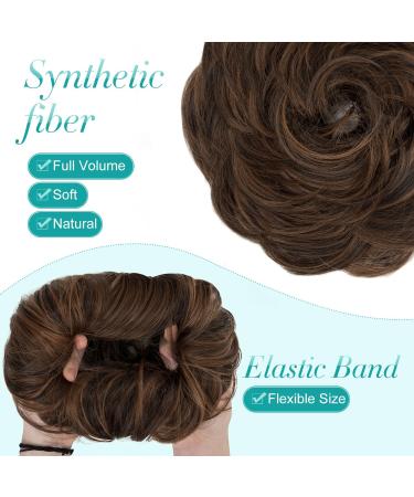S-Noilite Thick Messy Bun Scrunchie Hair Piece - Dark Brown/Light Auburn Mix - Buy Online on GoSupps.com