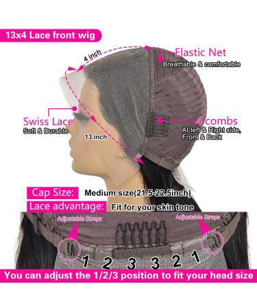 Natural Black 12 Short Bob Human Hair Lace Front Wig with Baby Hair - 180% Density Pre Plucked Straight Bob Frontal Wig for Women - Buy Online on GoSupps.com