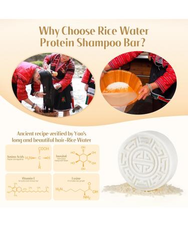 Rice Water Shampoo Bar - 2 in 1 Vegan Solid Shampoo & Conditioner for Hair Growth | Eco-Friendly pH Balanced Zero Waste - 3.5oz - Buy Online on GoSupps.com
