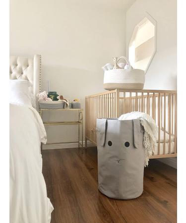 Mila Millie Baby Large Cotton Rope Diaper Caddy - Nursery Organizer Storage Bin - Portable Eco-Friendly Bag - Natural Cotton - White & Beige - Buy Online on GoSupps.com