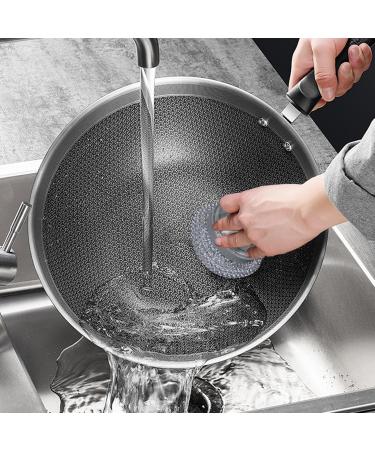 Soap Dispensing Brush - Soap Dispensing Palm Brush | Push Dispensing Dish Soap Scrubber Brush | Palm Dispensing Brush | Dish Brush with Handle Soap Dispenser | Portable Pan Sink Scrubber for Dish Pot - Buy Online on GoSupps.com