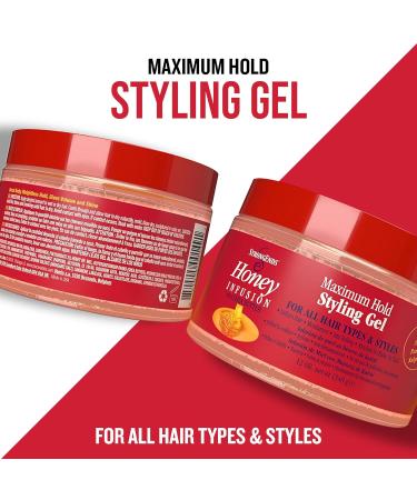 Maximum Hold Styling Gel with Honey & Shea - Moisturizing Hair Gel for All Hair Types No Flaking 12 oz | Ideal for Men & Women - Buy Online on GoSupps.com