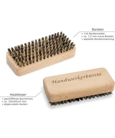 MERXartis Craftsman Brush Set of 2 - Beech Wood Hand Washing Brushes with Firm Short Bristles for Stubborn Dirt | International Shipping Available - Buy Online on GoSupps.com