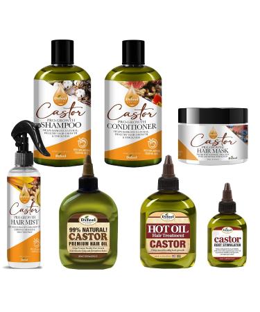 Difeel Essentials Castor Oil 7-Piece Set for Hair Growth | Beauty Bomb Collection - Buy Online on GoSupps.com