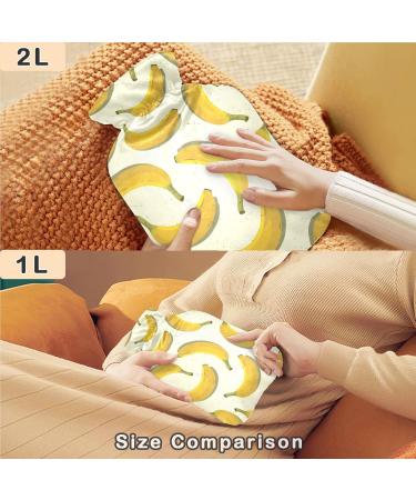 NAANLE Cartoon Banana Harm Bottle - 2L Transparent Hot Water Bottle for Bed Hand & Foot Warmer - Pain Relief & Heat Therapy - Buy Online on GoSupps.com