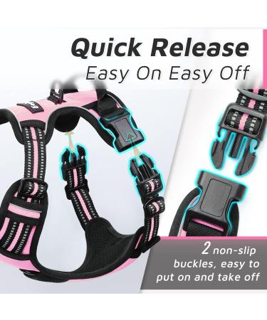 Eagloo Large Dog Harness - Adjustable Anti-Train Control Harness for Labrador - Reflective Strips Pink - 1 Pack - Buy Online on GoSupps.com