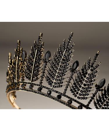 SWEETV Gothic Black Tiara for Women - Costume Headpiece for Wedding, Birthday, Halloween Cosplay - Buy Online on GoSupps.com