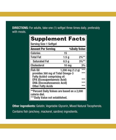 Nature's Bounty Fish Oil 1200 mg - 320 Rapid Release Softgels for Heart Health - Buy Online on GoSupps.com